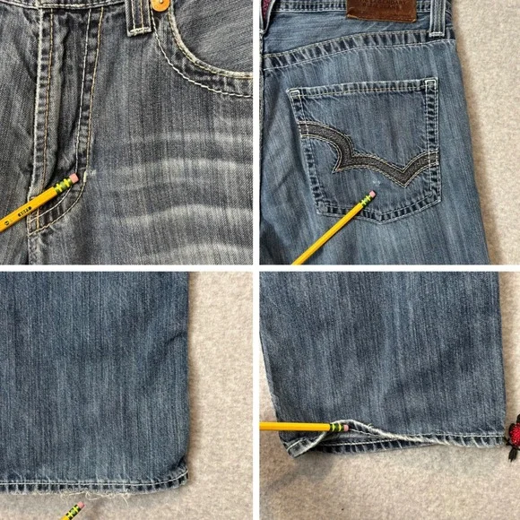 Big Star Men's 34R Pioneer Regular Boot Cut Jeans Y2K Rodeo Distressed 35x31 - Picture 8 of 8